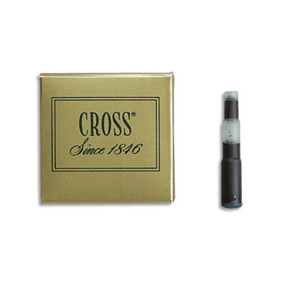 Cartouche Cross pour stylo a plume - encre noire - etui de 6