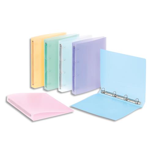 Classeur a anneaux Silky Touch - A4 - polypropylene 7/10e - dos 4 cm - coloris assortis