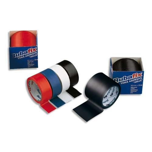 Toile adhesive Rubafix plastifiee et impermeable rouleau de 19mmx 3m - blanc