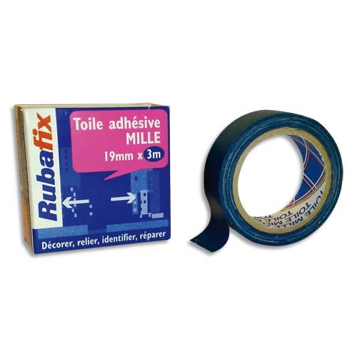 Toile adhesive Rubafix plastifiee et impermeable rouleau de 19mmx 3m - bleu