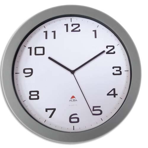 Horloge murale geante Horbig - diametre 38 cm - coloris gris metal