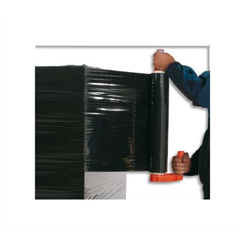 Film etirable noir - noir opaque - 17 microns - 300m x 450mm - anti UV