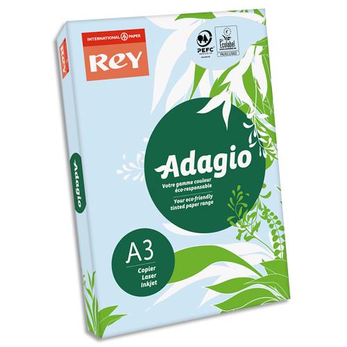 <strong>Papier couleur</strong> Adagio bleu - copieur laser jet d encre - 80 g - A3 - bleu - Ramette de 500 feuille