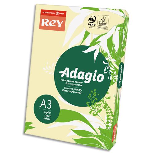 Ramette de 500 feuilles papier couleur Adagio copieur laser jet d encre - 80 g - A3 - canaris