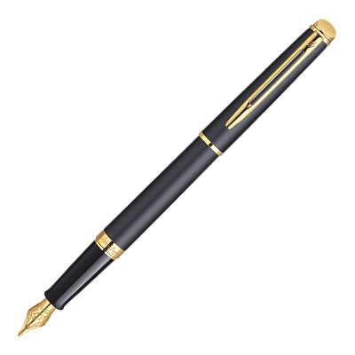 Stylo plume Hemisphere de Waterman - corps mat noir attributs dores