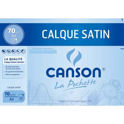 <strong>Papier calque</strong> satin Canson - 90 g - 24 x 32 cm - pochette de 12 feuilles