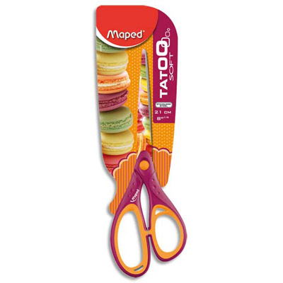 Ciseaux Maped Tatoo - 21 cm - anneaux ergonomiques