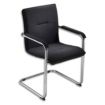 Fauteuil visiteur Rumba tissu cagliari noir C11 62x55x125 cm