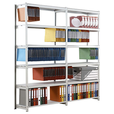 Rayonnage Paperflow Rang Eco 5 niveaux element Suivant pour DS ou archivage. L100xH195xP37 cm