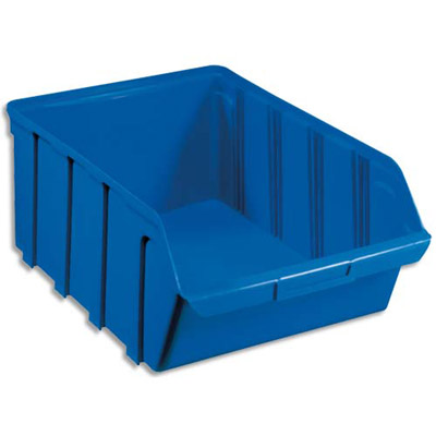 Bac a bec de rangement 28L Tekni avec porte etiquette en polypropylene bleu - L30,5xH17,5xP46 cm