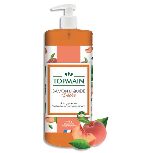 Savon a pompe glycerine pour mains Top Main - peche - 500ml