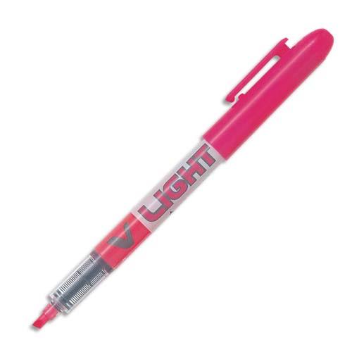 Surligneur de poche Pilot V-light - pointe biseautee encre liquide - coloris rose