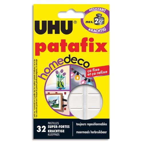 Etui de 32 pastilles UHU Patafix blanches Home Deco - resistance 2kg