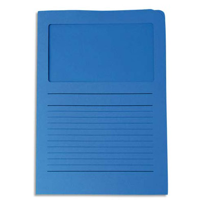 Pochettes coins Ordo Elco avec fenetre - coloris bleu roi - boite de 100