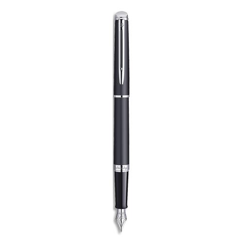 Stylo plume Hemisphere de Waterman - corps mat noir attributs argent