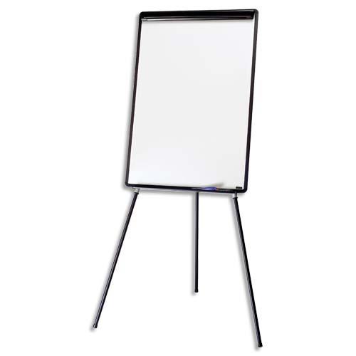 Chevalet de conference melamine cadre PVC Bisilque - noir - porte-marqueurs + barrete pivotante