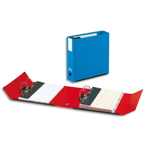 Classeur a 2 leviers Mil-Ar DA+ - dos 9,5 cm - fermeture par pression - bleu