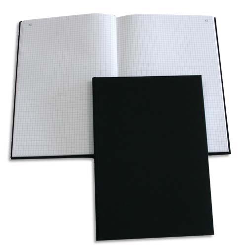 Registre toile foliote 1 a 300 - format 32x25 cm - 300 pages quadrille 5x5 - coloris noir