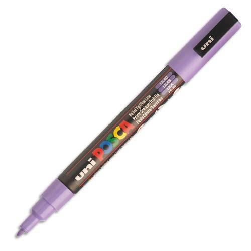 Marqueur peinture a eau - encre a pigmentation violette - pointe fine - Posca PC3MVT