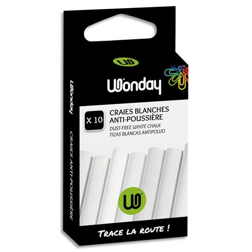 Craies anti-poussiere - coloris blanc - boite de 10