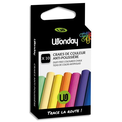 Craies anti-poussiere - coloris assortis - boite de 10