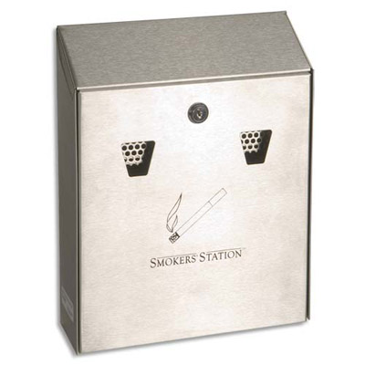 Cendrier mural exterieur en acier inoxydable noir - 31,7x25,4x7,6 cm