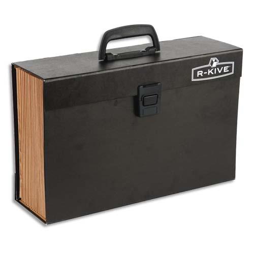 Trieur malette Fellowes - 21compartiments - structure carton, poignee de transport, fermoir plastique - coloris noir