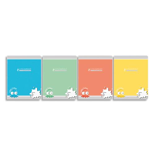 Cahiers Conquerant - apprentissage de l ecriture - 17 x 22 cm - 32 pages - grands carreaux 4 mm