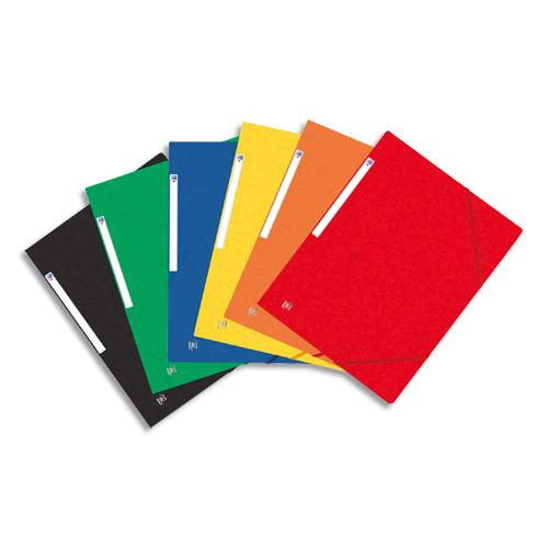 Lot de 50 <strong>Chemises</strong> a 3 rabats elastiques / carte lustree / Couleurs assorties Ecole