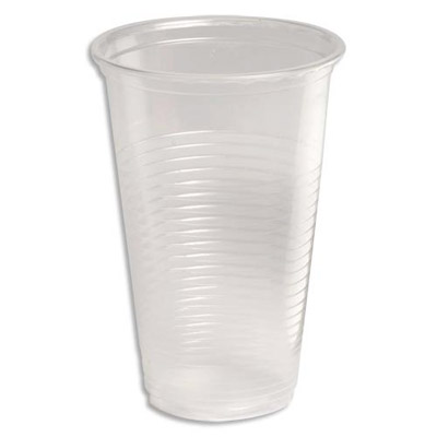 Gobelet polystyrene transparent - 20cl - sachet de 100