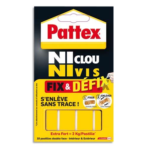 Pochette de 12 pastilles adhesives extra-fortes Fix & Defix de Pattex