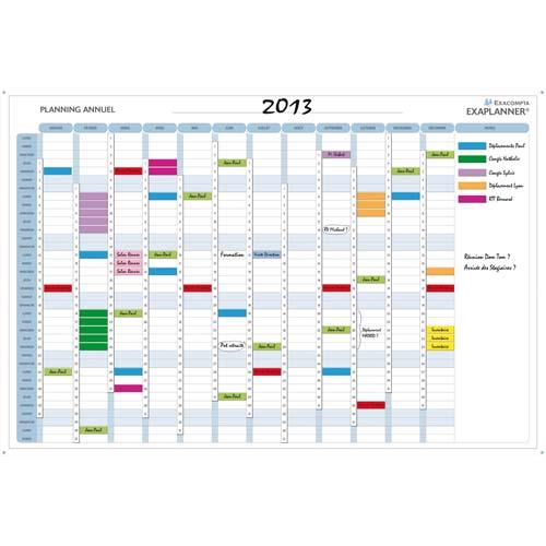 Planning magnetique annuel Exacompta - 90 x 59 cm - avec accessoires