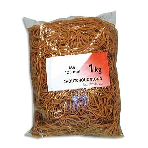 Elastiques - sac de 1kg de caoutchouc blond - format : 110x8mm