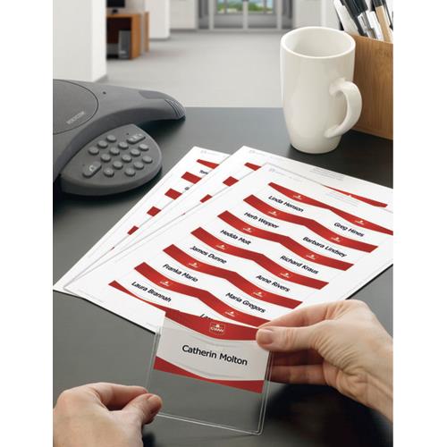 Etiquettes pour badges a clip plastique format 5.5 x 8.6 cm - Pochette de...