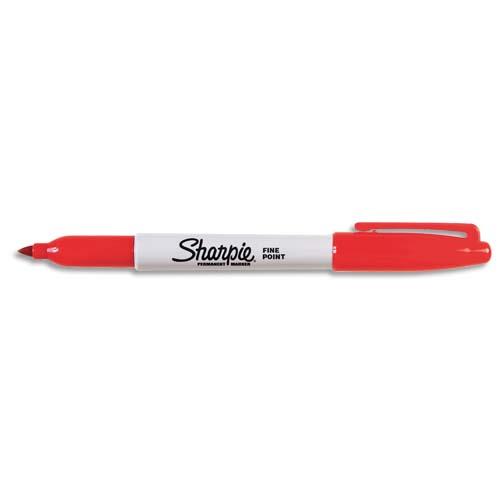 Marqueur permanent Sharpie - pointe ogive fine - Rouge de Papermate