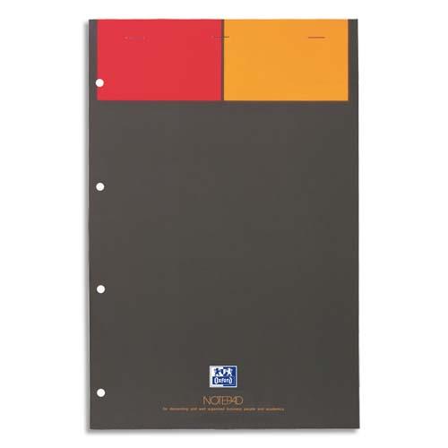 Bloc Notepad - 80 g - quadrille petits carreaux - 80 feuillets A4 detachables perfores 4 trous - papier blanc