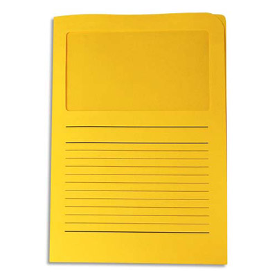 Pochettes coins Ordo Elco avec fenetre - coloris jaune intense - 22 x 31 cm - boite de 100