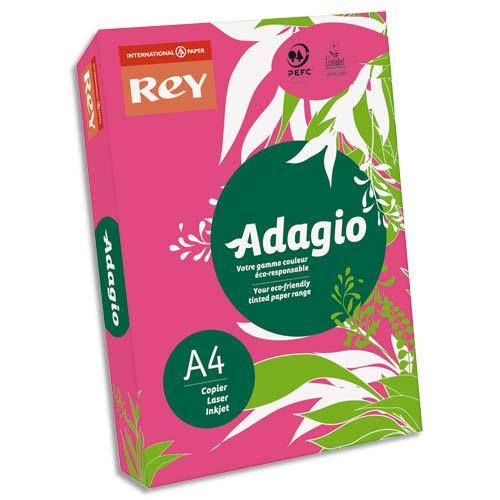 Ramette de 500 feuilles papier couleur Adagio - 80g - A4 - grenAdine intense