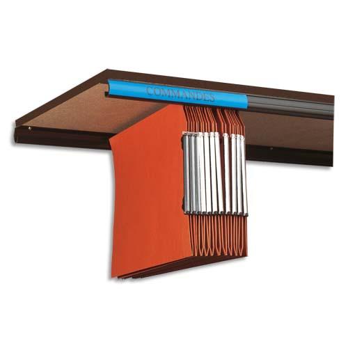 Jeu de 2 rails plastique L Oblique A-Z - noir pour dossiers suspendus