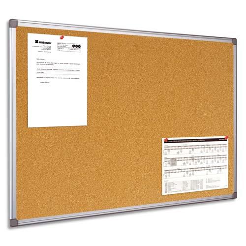 Tableau d affichage en liege Planorga - cadre aluminium laque bleu - 90 x 120 cm