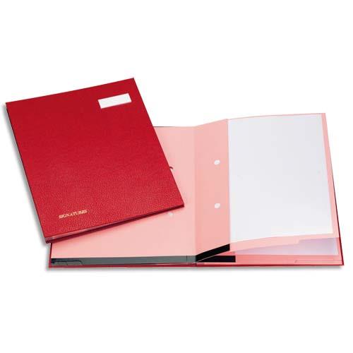 Parapheur Clip® 20 compartiments Emey - bordeaux - couverture plastifiee - clip de maintien des documents