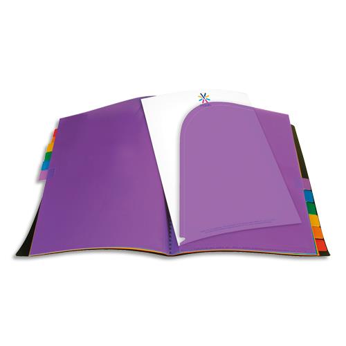 Protege-documents Rainbow A4 - 12 onglets de couleur - coloris noir