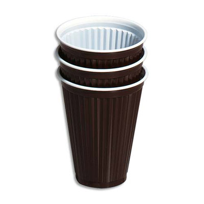 Gobelets marrons specifiques boissons chaudes - contenance 15 cl - sachet de 100