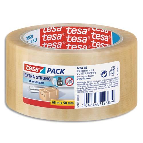 Ruban adhesif d emballage Tesa 57171 - pvc transparent - 52 microns - 50x66m