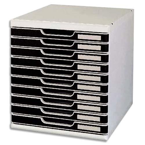 Module de classement Modulo - 10 tiroirs - gris/bleu