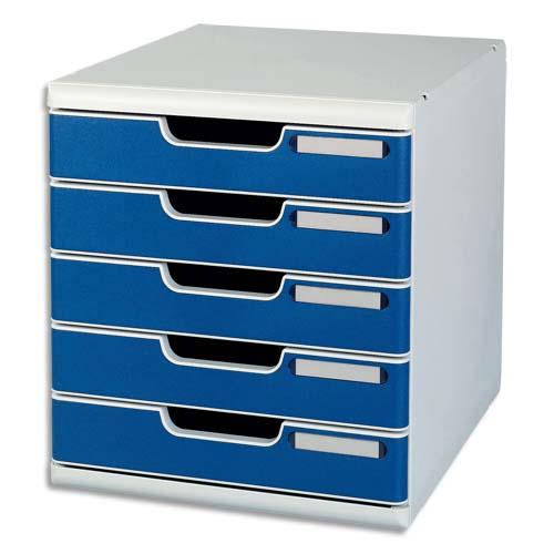Module de classement Modulo - 5 tiroirs - gris/bleu