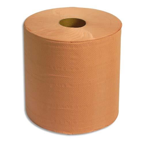 Lot de 2 bobines d essuyage coloris chamois - 800 formats predecoupes - 240 metres dim 26 x 30 cm