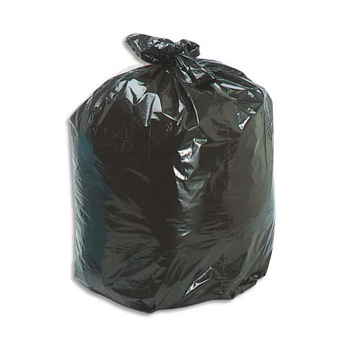 Sacs poubelles multi usages tres resistants - 130 L - noir - 52 microns - lot de 100 sacs
