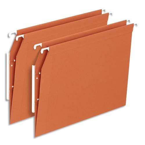 Dossiers suspendus Kori pour armoire en kraft orange 210g fond V - boite de 25