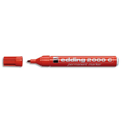 Marqueur permanent Edding E 2000 - pointe ogive - encre indelibile rouge sans solvant